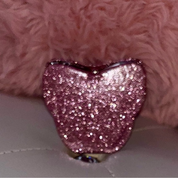 NEW Coach Pink Silver Glitter Butterfly Compact Dual Sided Mirror - Picture 6 of 16